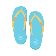 Vector illustration of blue Flip-flops isolated on background.