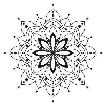 premium vector black color mandala icon