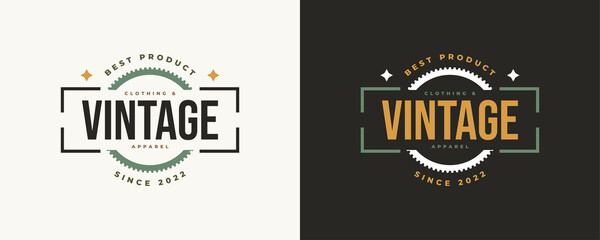Vintage and Retro Label Badge for Apparel Logo. Classic Clothing Badge Design