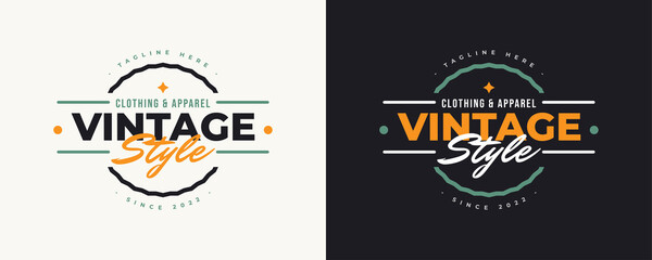 Vintage and Retro Label Badge for Apparel Logo. Classic Clothing Badge Design