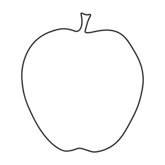 Apple black line brush isolated on white background