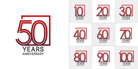 set of anniversary premium collection black and red color can be use for celebration event