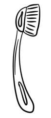 Hand-Drawn cosmetics brush. Doodle vector illustration.