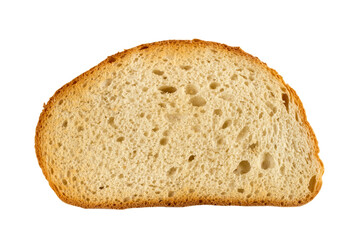 A slice of toasted bread on a white background.