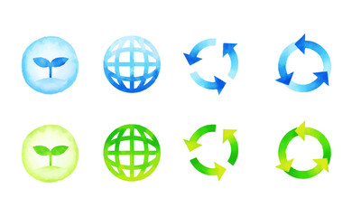 水彩風の環境イラスト