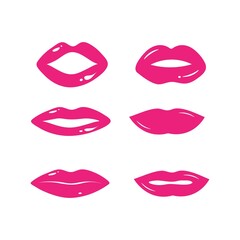 Set of sexy beauty lips template vector design