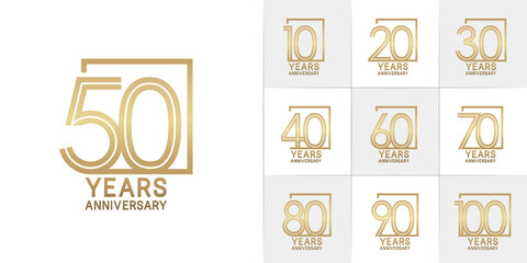 set of anniversary premium collection golden color can be use for celebration event