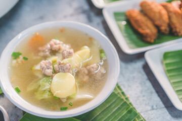 thai boiled soup with tofu