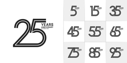 set of anniversary premium collection black color can be use for celebration event