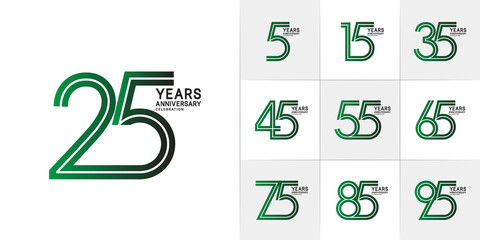 set of anniversary premium collection black and green color can be use for celebration event