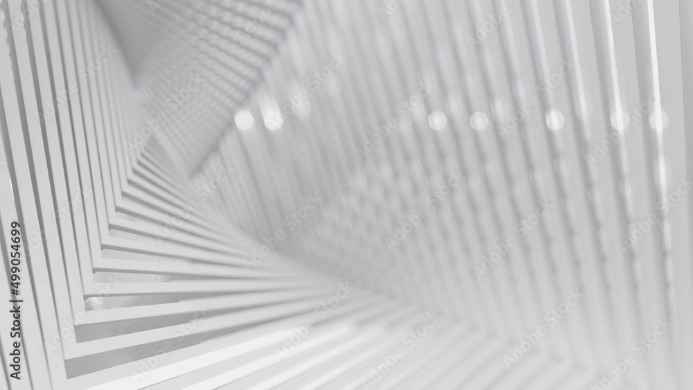 Poster 3d rendering illustration of abstract twist spiral geometric shape