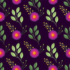 seamless floral pattern with colorful flowers