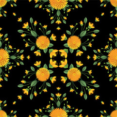 seamless floral pattern with colorful flowers