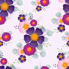 seamless floral pattern with colorful flowers