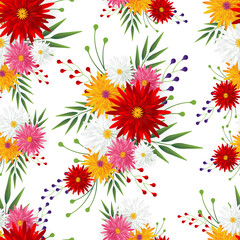 Obraz premium seamless floral pattern with colorful flowers