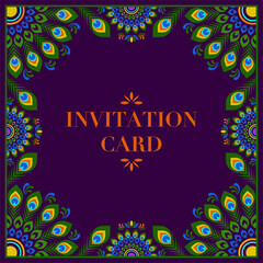 Indian  wedding invitation card template