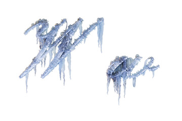 ice letter W, 3D rendering