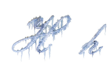 ice letter H, 3D rendering