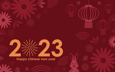 Fototapeta na wymiar Happy chinese new year 2023 year of the rabbit