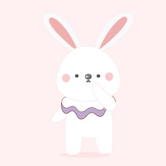 Easter bunny cute cartoon character vector design.