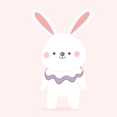 Easter bunny cute cartoon character vector design.