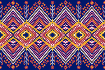 Seamless geometric ethnic asian oriental and tradition pattern design for texture and background. Silk and fabric pattern decoration for carpet, clothing, wrapping and wallpaper