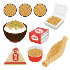 納豆のイラストセット