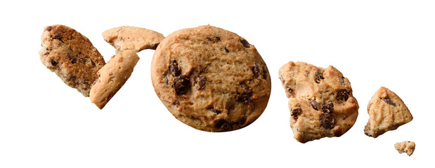 cookies homemade,cookies  piece biscuit chocolate on white clipping path