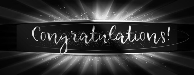 Congratulations banner with glitter