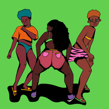 Three Friends Dancing