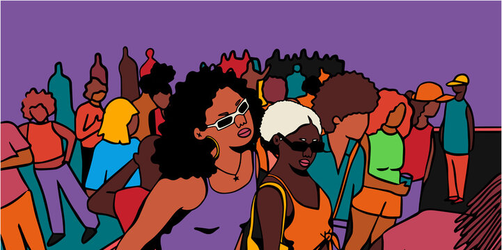 Friends at party on the street (Baile Funk)