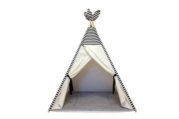 Children's wigwam isolated on white background. Room interior decoration. Scandinavian interior design. © Adil