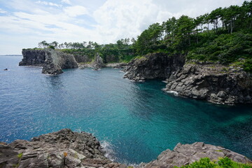 clear bluish rock coast