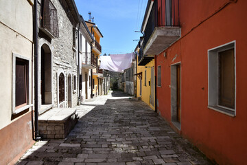 A narrow street in Bisaccia, a small village in the province of Avellino, Italy.