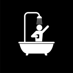 Shower icon isolated on dark background