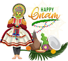 Onam Hindu harvest festival poster