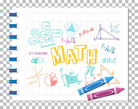 Doodle math formula with Mathematics font on notebook