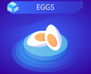 Eggs isometric design icon. Vector web illustration. 3d colorful concept