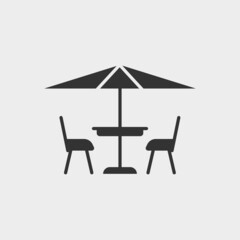 terrace cafe vector icon illustration sign 