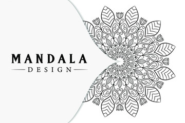 Mandala design for coloring books. Decorative round ornaments. Vintage decorative elements. Oriental pattern, vector illustration.