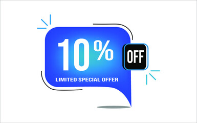 10% off blue balloon. Wholesale buy and sell banner. Limited special offer