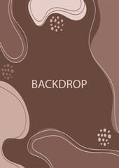 Modern design template with liquid background for banner design. Vector gradient abstract brochure. Abstract coffee liquid background. Minimal cover template. Modern gradient shapes composition.