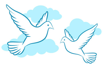 Fototapeta premium Pentecost Sunday background with flying dove