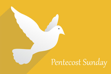 Pentecost Sunday background with flying dove