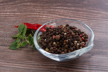 Red, black, yellow pepper mix