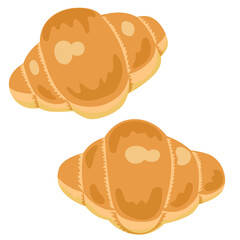 二個の美味しそうなロールパン
