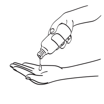 hand sanitizer pouring into hand clip art preview