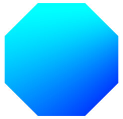 light blue and blue gradient colour octagon shape