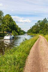 Canal with a boats a beautiful summer day