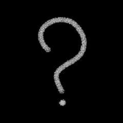 A drawn question mark. Question symbol. Hand-drawn interrogation icons or a sketch for questions. Illustration with doodles.